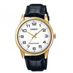 CASIO Standard รุ่น MTP-V001GL-7BUDF สีดำ ขอบทอง สินค้าของเเท้