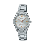 CASIO Standard รุ่น LTP-V005D-7B2UDF สีเงิน หน้าปัดขาว สายสแตนเลส สินค้าใหม่ ของแท้ รับประกันศูนย์ CMG