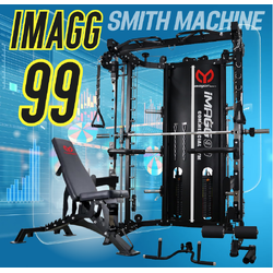 สมิทแมชชีน Smith Machine Imagg99/Pinload 180 kg/ม้านั่ง825+แผ่นน้ำหนัก50kg