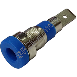 [ 3ชิ้น ] BDP-017 บานานาแจ็ค ติดแท่น (Banana Socket) Ø 4 mm N/A น้ำเงิน (Blue) บานานาแจ็ค Banana Jack ปลั๊กกล้วยติดแท่น Biding Post Mounting Type ปลั๊กก้วย ตัวเมีย ติดเเท่น Test Lead Socket ไบดิ้งโพส ปลั๊ก แจ็ค ไบดิ้งโพส ขั้วต่อทดลอง ปลั๊กตัวเมีย เดี่ยว แ