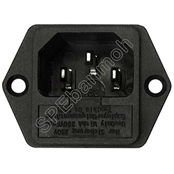 [ 3 ชิ้น ] AS-07 สีดำ เต้ารับ AC Socket 10A 250V AC ปลั๊กคอมตัวผู้ติดแท่น Computer Plug ขั้วปลั๊กเสียบ Plug Terminal ปลั๊กเอซีติดแท่น 3ขา 3P แบบมีปีกยึดน็อต เต้ารับเอซี ตัวผู้ ติดแท่น ขั้วปลั๊กไฟ 3ขา 3P เต้ารับเอซีแบบติดแท่น 10A 250V AC