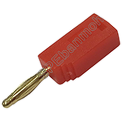 [ 5ชิ้น ] ปลั๊กกล้วย บานานาเข็ม BNN-248 (Mini Banana) ∅ 2 mm ชุบทอง สีแดง / RED