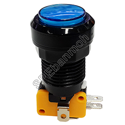 PBS-30-2 สวิทช์ตู้เกมส์ (Big Bulb button switch) ∅24mm 16A 250VAC สีน้ำเงิน (Blue)