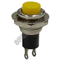[ 5ชิ้น ] DS-317 สวิทช์กลม กดติด-ปล่อยดับ (Momentary) OFF-(ON) สีเหลือง