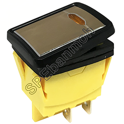 KCD4-201N-9 สวิทช์กระดกกันน้ำ (Waterproof Switch) สีเหลือง/YEL ON-OFF 220VAC