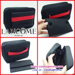 กระเป๋าคู่ ทรงเหลี่ยม สีดำ LANCOME ผ้าหนาเนื้อดี มีใบเล็กแยกได้ มีสายรัดยางยืดสีแดง คล้อง หิ้ว แขวนได้ ภายในมีหลายช่อง