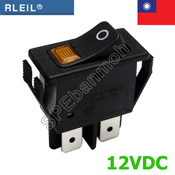 [ 1 ชิ้น ] RL1-8 12V เหลือง Yellow RLEIL Switch RL1-8 สวิทช์กระดก RL Rocker Switch RL1-8 สวิทช์ กระดก Switch ON-OFF 16A 250VAC RL1 Switch สวิทกระดก สวิตช์กระดก On Off สวิทช์ 4ขา on off สวิตช์กระดก ปิด เปิด on off Taiwan 4Pin On-Off