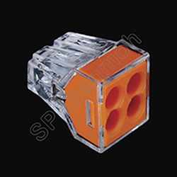 [ 5ชิ้น ] PCT-104 ตัวรวมปลายสาย 4ช่อง ใช้ครั้งเดียว 24A 400V เก็บสายไฟ ข้อต่อ เต๋าต่อสายไฟ Quick Connector Terminal Block สำหรับสายขนาด 0.75-2.5 mm2