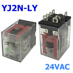 [ 1 ชิ้น ] YJ2N-LY-24AC รีเลย์ Relay YJ2N-LY (LY2N) รีเลย์อุตสาหกรรม 8ขา 8Pin Coil Voltage 24VAC 10A 25VAC/28VDC พาวเวอร์รีเลย์ Power Relay 8ขา มีไฟ Contact built-in LED Indicator