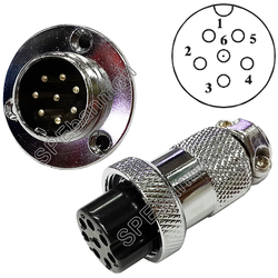 ปลั๊กเหล็ก 6 Pin ต่อสาย PL20-06 ขนาด 20มิล