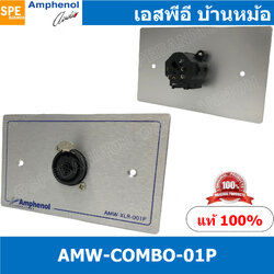 [ 1ชุด ] AMW-COMBO-01P ชุดเพลทแอมฟีนอล Amphenol Audio Outlet Panel with XLR 3 Pin and Phone Stereo Plug 1 Port Port เพลทคอมโบ Combo Jack เพลทแอมฟินอล คอนเน็คเตอร์ คอมโบปลั๊ก แจ็คโฟน Amphenol Plate อุปกรณ์เครื่องเสียง Audio Accessories เพลทเครื่องเสียง