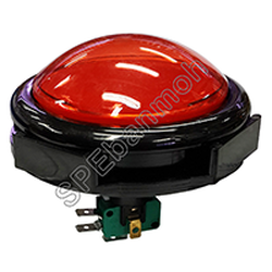 PBS-40 สวิทช์ตู้เกมส์ใหญ่ DC 12V (Big Bulb button switch) ∅25mm 12VDC 16A 250VAC สีแดง (Red)
