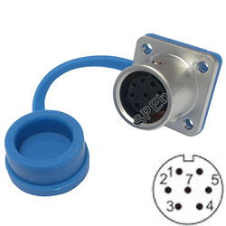 HF12-FM-07 ปลั๊กเหล็ก 12มิล 7พิน เมียแท่น คอนเน็กเตอร์เหล็ก Connector 12MM 7PIN ปลั๊กกันน้ำ