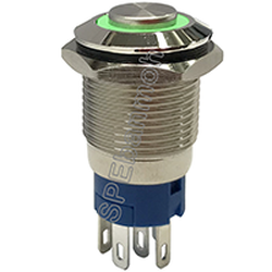 GQ16H-E11-DZ สวิทช์เหล็ก กดติด-กดดับ หัวนูน220V GRN