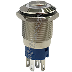 GQ16H-E11-DZ สวิทช์เหล็ก กดติด-กดดับ หัวนูน220V WHT