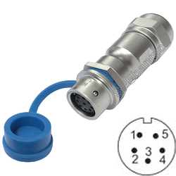 HF12-FWB-05-ปลั๊กเหล็ก 12มิล 5พิน