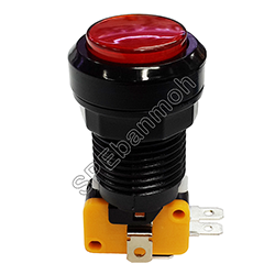 PBS-30-2 สวิทช์ตู้เกมส์ (Big Bulb button switch) ∅24mm 16A 250VAC สีแดง (Red)