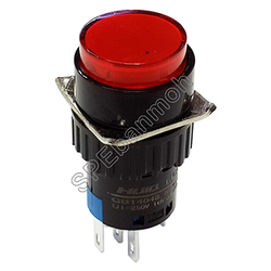 L16A-001-8P-DZ 220V สวิทช์กดติด-กดดับ 8ขา (Maintain) ∅16mm สีแดง