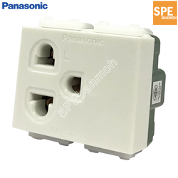 Panasonic WEG1191K เต้ารับเดี่ยว เสียบขากลมแบน มีกราวด์, 16A 250V∼, Panasonic