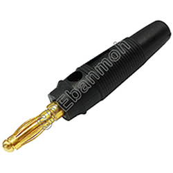 [ 5ชิ้น ] ปลั๊กกล้วย/บานานา BNN-425 (Banana plug gold plate) ทอง สีดำ / BLK