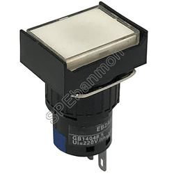 L16A-003-8P-D สวิทช์กดติด-ปล่อยดับ (Momentary) ∅16mm OFF-(ON) DC 12V สีขาว (White)