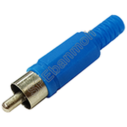 [ 10ชิ้น ] RCA-101N ปลั๊กอาร์ซีเอ ผู้ต่อสาย พลาสติกหัวเงิน สีน้ำเงิน (RCA Plug)