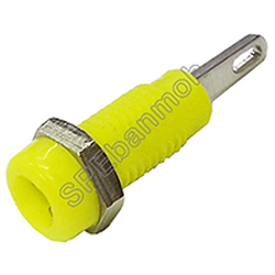 [ 5ชิ้น ] BDP-002 บานานาแจ็ค ติดแท่น (Banana Socket) Ø 2 mm เหลือง (Yellow) บานานาแจ็ค Banana Jack ปลั๊กกล้วยติดแท่น Biding Post Mounting Type ปลั๊กก้วย ตัวเมีย ติดเเท่น Test Lead Socket ไบดิ้งโพส ปลั๊ก แจ็ค ไบดิ้งโพส ขั้วต่อทดลอง ปลั๊กตัวเมีย เดี่ยว แบบ 
