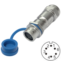 HF12-FWB-06-ปลั๊กเหล็ก 12มิล 6พิน