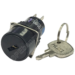 A16-22ZK001-2 สวิทช์กุญแจ (Key switch) ∅16mm ON-OFF 3A 220VAC