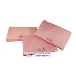 กระเป๋าผ้าไหมสีชมพู PRADA CANDY พราด้าแคนดี้ makeup pouch 2 ใบ แยกกันได้ เนื้อหนานุ่มใส่มือถือกันกระแทกได้ มาพร้อมกล่อง