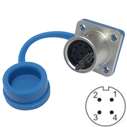 HF12-FM-04 ปลั๊กเหล็ก 12มิล 4พิน เมียแท่น คอนเน็กเตอร์เหล็ก Connector 12MM 4PIN ปลั๊กกันน้ำ