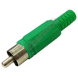 [ 10ชิ้น ] RCA-101N ปลั๊กอาร์ซีเอ ผู้ต่อสาย พลาสติกหัวเงิน สีเขียว (RCA Plug)