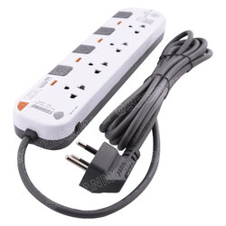 P4375-3M-WGS รุ่นพิเศษ หัวปลั๊กงอ 90 องศา ปลั๊กพ่วง Toshino P Series รางปลั๊กไฟ Toshino รุ่น P4375 3 เมตร 4ช่อง 4สวิตซ์ 3เมตร 250V 10A 2300W ระบบ Surge Protection ป้องกันไฟกระชาก Circuit Breaker ป้องกันไฟเกิน ผลิตจากวัสดุไม่ลามไฟ ม่านนิรภัย ป้องกันนิ้วมือ