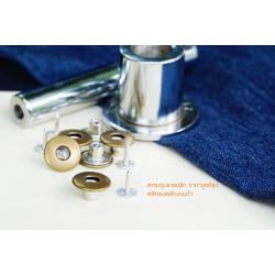 กระดุมยีนส์ โดนัท ขนาด 17 มิลลิเมตร สีทองเหลืองรมดำ