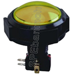 PBS-36-2 สวิทช์ตู้เกมส์ใหญ่ DC 12V (Big Bulb button switch) ∅25mm สีเหลือง (Yellow)
