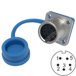 HF12-FM-05 ปลั๊กเหล็ก 12มิล 5พิน เมียแท่น คอนเน็กเตอร์เหล็ก Connector 12MM 5PIN ปลั๊กกันน้ำ