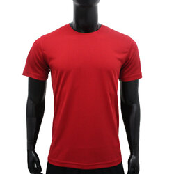 คอกลม ผ้ารังผึ้ง Red