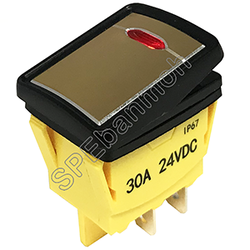 KCD4-201N-9 สวิทช์กระดกกันน้ำ (Waterproof Switch) สีแดง/RED ON-OFF 220VAC