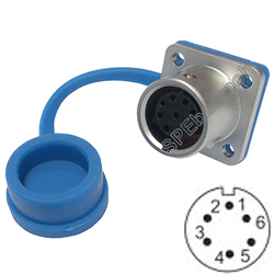 HF12-FM-06 ปลั๊กเหล็ก 12มิล 6พิน เมียแท่น คอนเน็กเตอร์เหล็ก Connector 12MM 6PIN ปลั๊กกันน้ำ