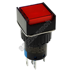 L16A-002-5P-DZ 220V สวิทช์กดติด-กดดับ (Maintain) ∅16mm สีแดง