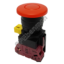 SW1B-M401H-RED สวิทช์กดดอกเห็ด สีแดง (Mushroom Push Switch) Momentay OFF 1NC