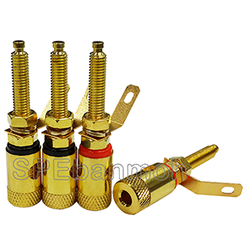 BDP-015 ไบดิ้งโพสทอง ติดแท่น แกนยาว (Binding Post) Ø 4 mm บานานาแจ็ค Banana Jack ปลั๊กกล้วยติดแท่น Biding Post Mounting Type ปลั๊กก้วย ตัวเมีย ติดเเท่น Test Lead Socket ไบดิ้งโพส ปลั๊ก แจ็ค ไบดิ้งโพส ขั้วต่อทดลอง ปลั๊กตัวเมีย เดี่ยว แบบ ยึดติดแท่น Termina