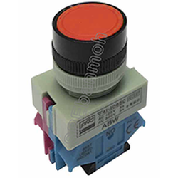 สวิทช์กดติด-ปล่อยดับ ABW-111-D Momentary 1NO 1NC แดง (Red)