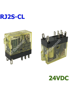 [ 1 ชิ้น ] RJ2S-CL-D24 รีเลย์ IDEC RJ2S 24VDC Coil 24VDC 8A รีเลย์อุตสาหกรรม Relay IDEC RJ2S Series (2-pole) with LED พาวเวอร์รีเลย์ Power Relay 8ขา 8Pin 24VDC 8A รีเลย์กำลังบางพิเศษ (Slim Power Relay)