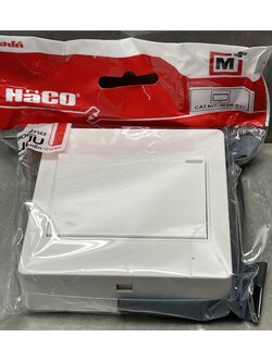 ชุดสวิทช์แบบลอย (สีขาว) / Surface Switch Full Set (White) (HACO) M3-S11, M3-S12, M3-S21, M3-S22, M3-S31, M4-S41, M4-S51 (รุ่นไหม่ รหัส M3N, M4N)