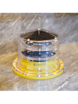 โคมไฟสัณญาณเตือนทางอากาศ LED Aviation Obstruction Light (G&S LIGHT) รุ่น GS-LS/G แบบแผงโซลาเซลล์ในตัว อายุการใช้งาน >20 ปี, สามารถเลือก แบบ ไฟกระพริบ/ไฟติดค้าง ควบคุมโดยสวิทช์แสงแดด โฟโต้เซ็นเซอร์ เปิด/ปิด 300LUM±100LUM ต่อเนื่อง >15วัน (12ชม/วัน)