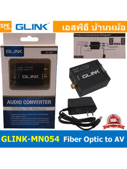 [ 1ชิ้น ] GLINK-MN054 ตัวแปลง Fiber Optic to AV Digital to Analog Audio Converter แปลงไฟเบอร์ออกเป็นเสียง Optical to RCA กล่องแปลง RCA ไฟเบอร์ออปติค กล่องแปลงRCA Audio Converter Digital to Analog L/R Audio กล่องแปลงสัญญาน ดิจิตอลเป็นอนาลอค