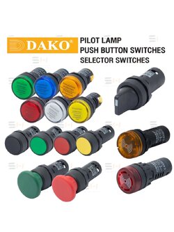 คอนโทรลสวิทช์ สวิทช์กดหัวเรียบ, สวิทช์ลูกศร, สวิทช์กุญแจ, สวิทช์หัวเห็ด, ไพลอตแลมป์, ออดชนิดมีแลมป์ Control Switch 22mm. 25mm. 30mm. (DAKO) DB2-B series, SB7 series, AD16DS series, AD22DS series, DXL series, AD22MR series, AD101 series