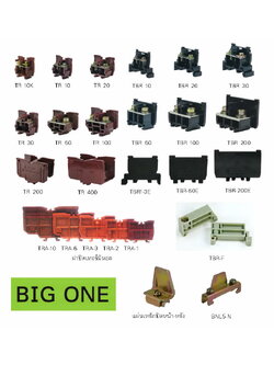 เทอมินอล / ฝาปิดท้ายเทอมินอล / รางอรูมิเนียม / แผ่นเหล็กปิดหน้าหลัง / อุปกรณ์เสริม (BIG ONE) รุ่น TR series, TBR series, TRA series, TBR series, TBM series, ฝาครอบใส TR series, ฝาครอบใส TBR series, ตัวยึด TRE-1, BNL5-N TBR-F