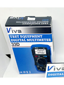 ดิจิตอลมัลติมิเตอร์ วัดกระแส DC 10A, วัดแรงดันไฟฟ้า AC/DC 600V, วัดความต้านทาน 2 MΩ / DIGITAL MULTIMETER (Viva) 33D